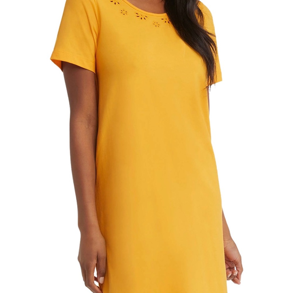 Draper James Orange Embroidered T-Shirt Dress (Size: Medium) (NWT)